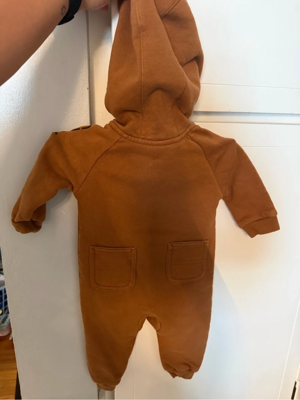 Carhartt Brown Hooded Fleece One-Piece for Kids